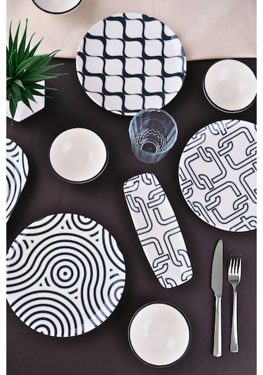 Tabak Evi Porselen Black Kahvaltı Ve İkram Takımı 6 Kişilik 14 Parça Tvl14kahprs1152 Çok Renkli