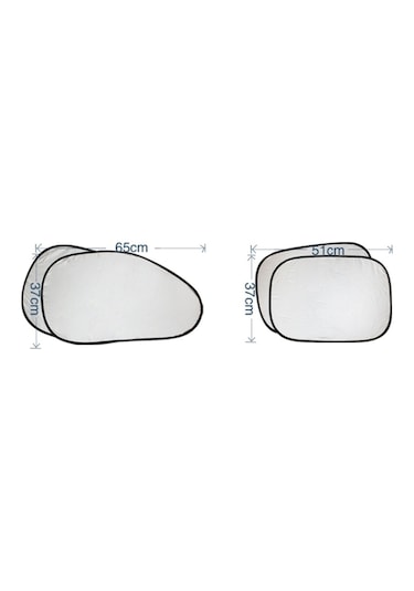 Sones 6'sı 1 Arada Yaz Aksesuarları Kaplamalı Gümüş Araba Güneşlik Kumaş Seti, Rastgele Renk Teslimatı