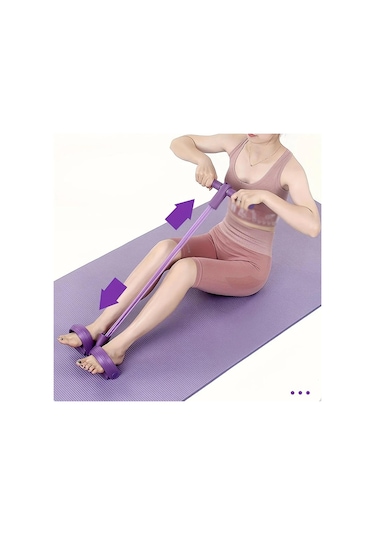 Fitness Pedal Ayak Bileği Çekme, Pedal Direnç Elastik Bant, 4/6 Tüp Elastik Yoga Pedalı Çekme Direnç Bandı, Çok Fonksiyonlu Pedal Çekme Direnç Bandı, Germe İçin Direnç Bantları Pur 6 Tüp Mor Koyu Mor