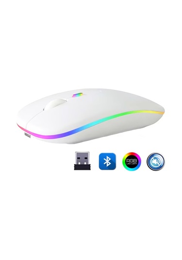 Zr215 Cba100 Rgb Beyaz Şarjlı Mouse Diğer