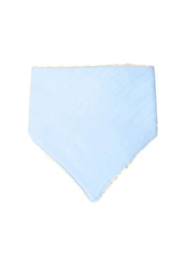 Bebek Ağız Bezi Salya Önlüğü Fular Çok Amaç 2'li M-bej Krem - Mavi