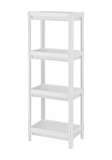 Vesken 4 Katlı Banyo Rafı Mutfak Rafı Balkon Rafı Organizer Raf Dolap Beyaz Beyaz