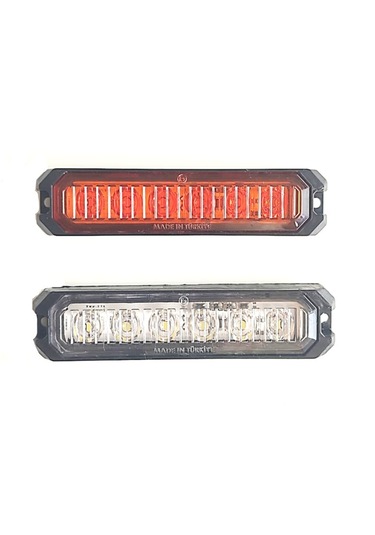 2 Adet 6 Ledli Turuncu-Beyaz Scooter Motosiklet Dorse Lambası 12-24 Volt