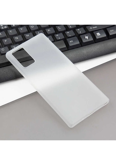 Kilifone - Samsung Uyumlu Galaxy Note 20 - Kılıf 1.kalite Mat Ultra İnce Pp Silikon - Beyaz