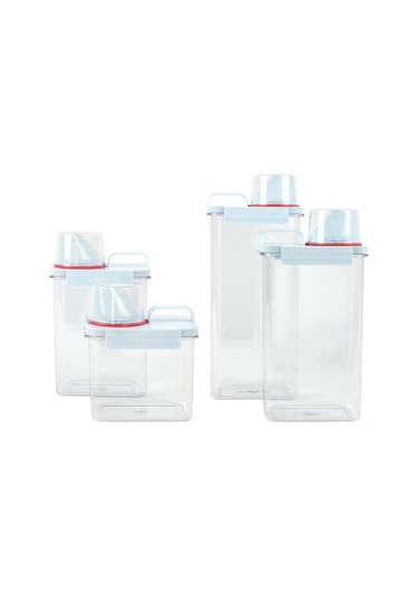 Gobypet 4'lü Saklama Kabı Ölçekli Kapak, Sızdırmaz Mama Ve Yem İçin Çok Amaçlı Set
