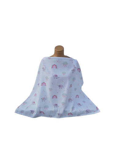 Yuar Baby Müslin Desenli Emzirme Önlüğü Pembe