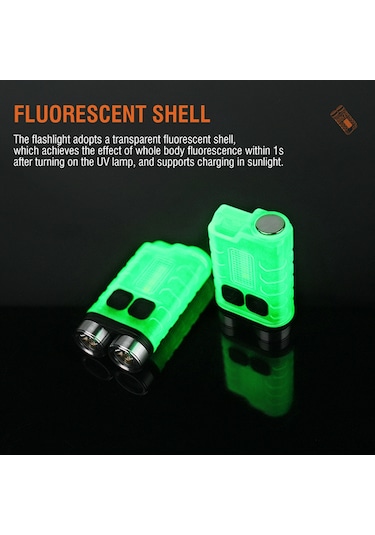 Dofolink Mini Anahtar Zinciri Feneri, 4 Renkli Işık Kaynağı, 5 Seviye Parlaklık Ayarlı, Ip65 Su Geçirmez, Type-c Şarjlı, 900lm, Gömülü Li-pil Şeffaf Siyah Siyah