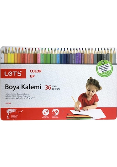 Lets Kuru Boya Kalemi 36 Lı Metal Kutu