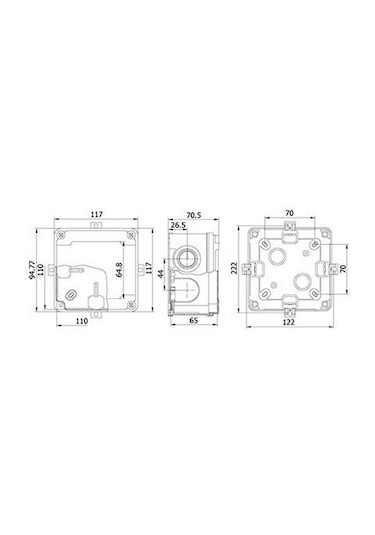 METE ENERJİ 40201005 110X110X65 Termoplastik Buat Gri