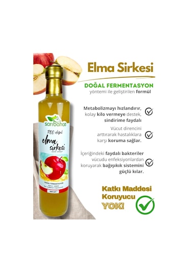 Elma Sirkesi 500 Ml 6'lı Paket - Organik Doğal Fermantasyon