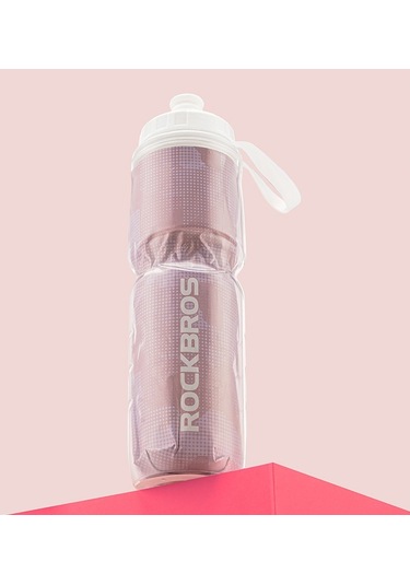 Rockbros Bt65-1 670Ml Pp5+Silikon Yalıtımlı Su Şişesi Bisiklet Sıkma Tipi Su Bardağı Bpa Içermez Fda Sertifikası Yok - Pembe