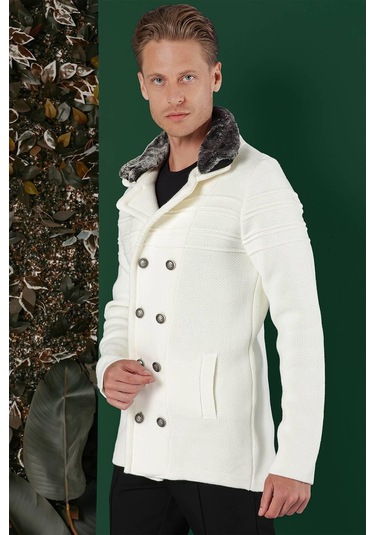 02 Slim Fit Ekru Spor Kaban Ekru