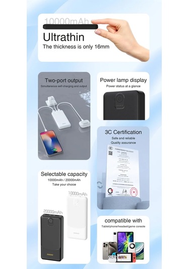 Powerbank Dudao K10 10000mah 2.4a 2 X Usb-a - Siyah 4741 Altın - Dore