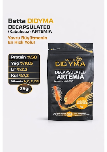 Betta Didyma Decapsulated Kabuksuz Artemia 25gr Anahtarlık Hediyeli