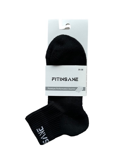 Premium Performance Quarter Siyah Spor Çorap