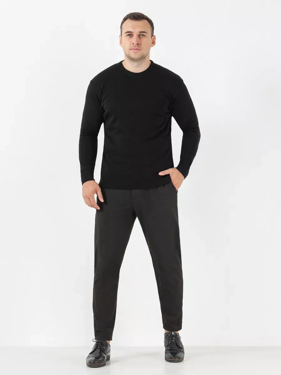 Rew Mark Düz Renkli Yün Kazak 98113913 Siyah