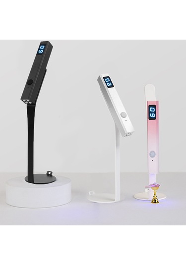 Skycity 400mah Pil Metal El Feneri, 8w 4 Kristal Led Işık, 20/60s Zamanlama, Demirici Destekli, Usb Şarjlı, Silver - Tırnak Boyama Işığı