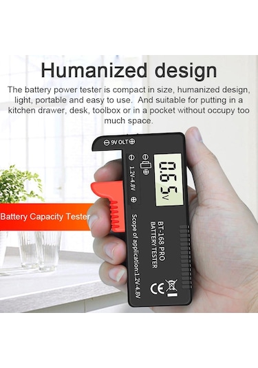 168 Pro Dijital Ekran Evrensel Pil Test Cihazı Taşınabilir Pil Kapasitesi Göstergesi Pratik
