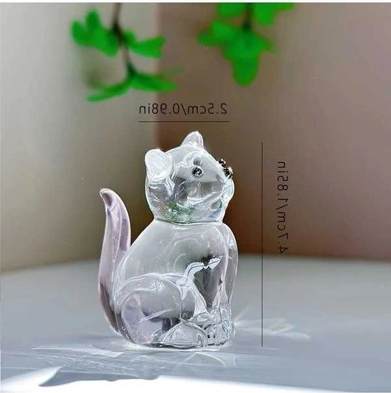 Trendooze Yeşil Kristal Kedi Heykeli, Masüstü Dekor, Hediye, Sunshine022 Yapımı