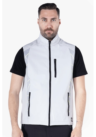 Tiger Softshell Yelek Açık Gri - Neon Sarı