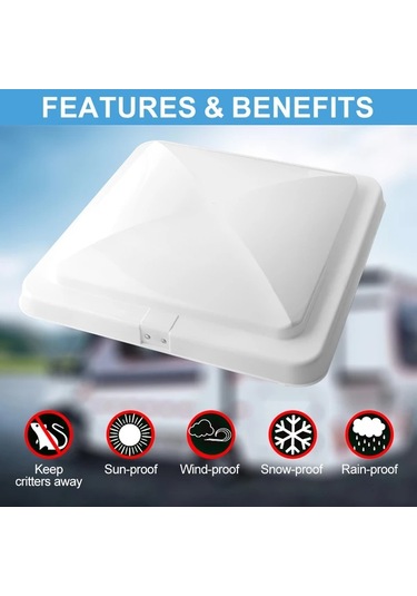 Hightower Beyaz 14" Karavan Çatı Havalandırma Kapağı - Dayanıklı, Rüzgar Ve Su Geçirmez