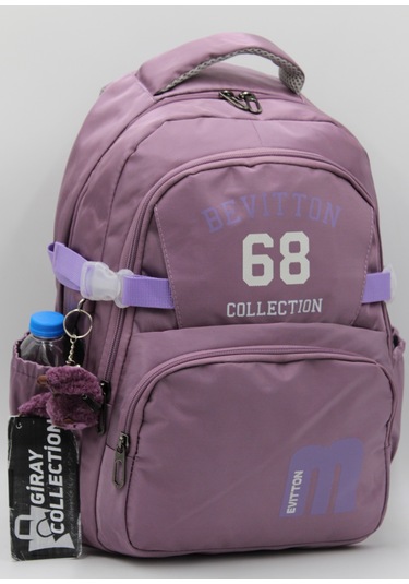 Modern Unisex Su İtici Özel Kumaş Mürdüm Lila Okul Sırt Çantası 34500