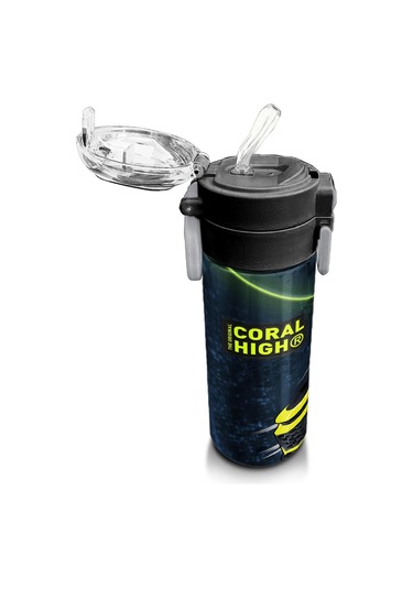 Coral High Kids Nefti Fosforlu Sarı Araba Desenli Pipetli Ve Direkt İçim Çelik Termos 500 Ml 31834 Çelik