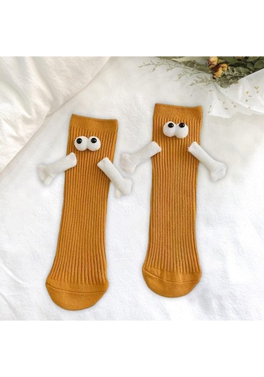 Suntek Sevimli Orta Tüp Çorap Kulüp Ünlü Ayak Komik Sarı Sarı