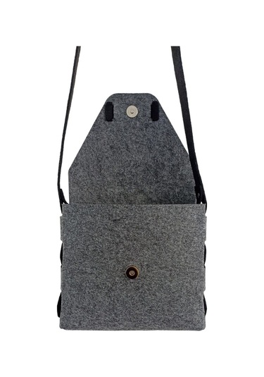 Kız Çocuk Omuz Çantası Keçe Sağlıklı Dikişsiz Etkinlik Günlük Çanta Gri-siyah Gri