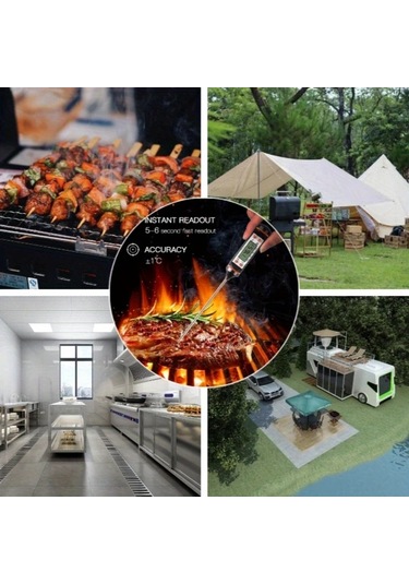 Hightower Siyah 1 Adet Dijital Et Termometresi Yüksek Hassasiyetli Mutfak Fırın Izgara Sıcaklık Sensörü