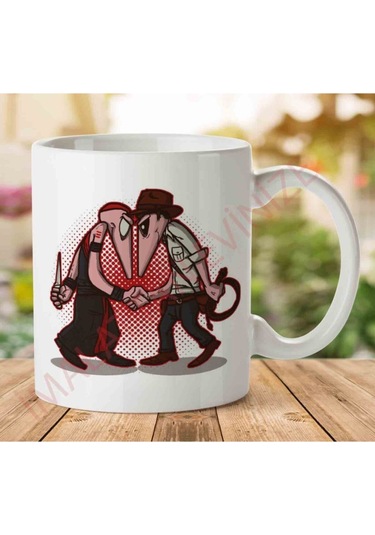 Raider Vs Priest Indiana Jones Vs Mola Ram Temple Of Doom Spy Vs Spy Iki Tarafı Baskılı Kupa Bardak Çok Renkli