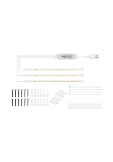 Konesam 3 Kollü 30cm Led Bitki Işığı: Kırmızı Isı Işığı, 4 Seviye Parlaklık, 24 Saat Akıllı Zamanlama 3h/9h/12h , Usb İle Hızlı Kurulum, Fosforilasyonu Teşvik Et Ve Aşırı Büyümeyi Engelle Kırmızı