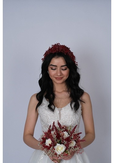 FdayAksesuar En Güzel Gelinler Için Azra Inci Boncuklu Gelin Kına Tacı Saç Aksesuarı FRDY31662