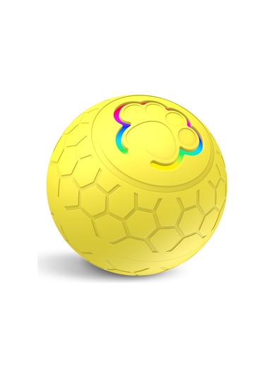 Geekyou Evcil Hayvanlar İçin Akıllı Işıklı Zıplayıcı Top - Sarı, Ip54 Su Geçirmez, 4 Saat Çalışma Süresi, Abs+tpu Malzeme