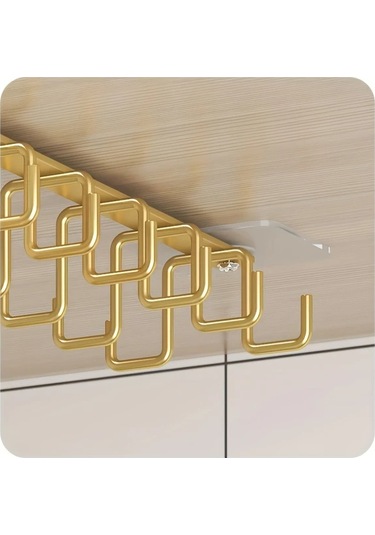 Willowhaven Altın 6 Kancalı Paket Banyo Askılık 12 Kancalı Düzensiz Mutfak Tencere Askısı Dolap Organizatörü Altın