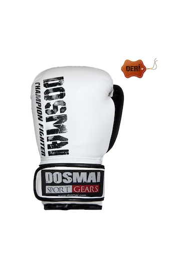 Dosmai Profesyonel Deri Boks Kick Boks Eldiveni Beyaz Siyah El347 Beyaz - Siyah