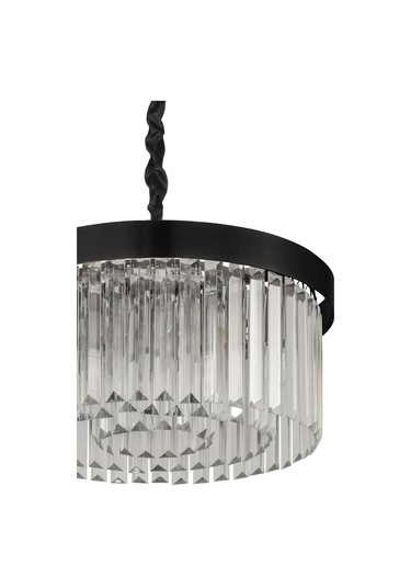 Desina 40'lık Kristal Taşlı Lüks Avize - Siyah Siyah