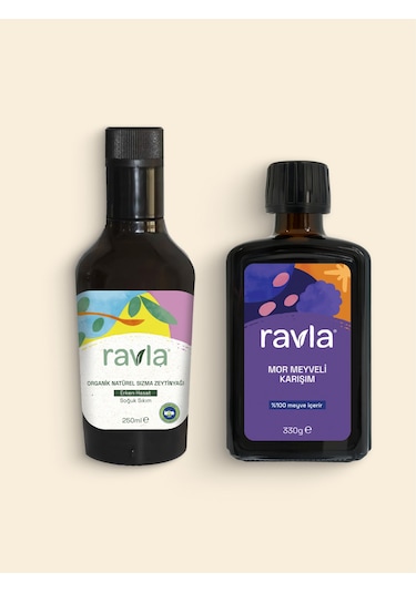 Ravla Mor Meyveli Karışım 330 G + Ravla Organik Zeytinyağı Bebek Çocuk Yüksek Polifenol 250 ML