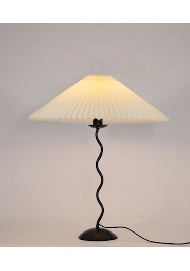 Modern Tasarım Zigzag Umbrella Abajur Masa Lambası Siyah Siyah