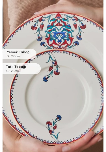 Karaca  Forever Bone Nakkaş 24 Parça 6 Kişilik Yemek Takımı