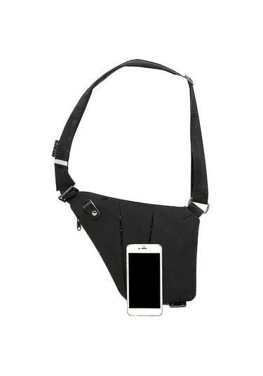 Omuz Çantası/göğüs Çantası Sağ Omuz Siyah Erkek Modeli Açık Hava Sporları Omuz Çantası Tek Omuz Çantası Siyah