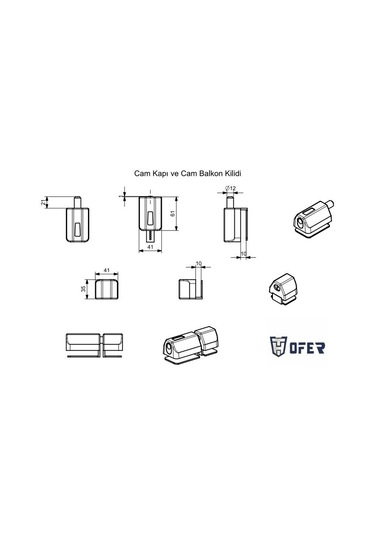 Ofer Cam Kapılar Ve Cam Balkonlar İçin Güvenlikli Emniyet Kilidi Yeni Tip