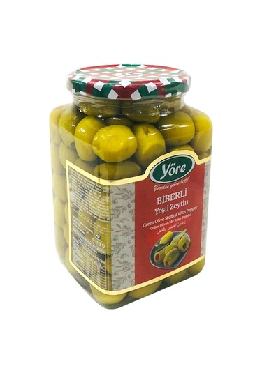 Yöre Biberli 181 - 200 Kalibre Yeşil Zeytin Cam 966 G