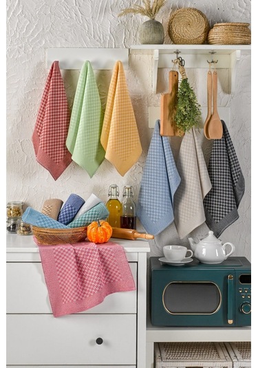 6 Lı Set Buldan Mutfak Kurulama Bezi, Peçete, El Bezi 40x60 Karma