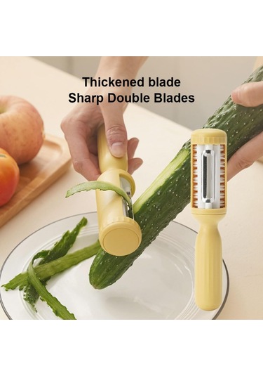 Cbtx 2'si 1 Arada Temizleme Fırçalı Soyucu Ev Meyve Patates Sebze Soyucu Sarı