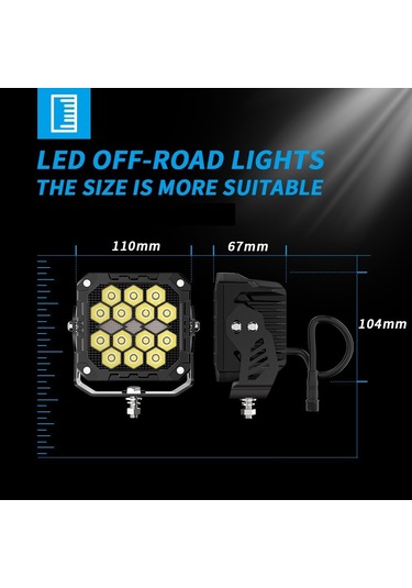 Off Road 4 İnç Led Sis Farı Kaput Üstü Led Ve Tampon Gündüz Led Drl Projektör Lambası Seti