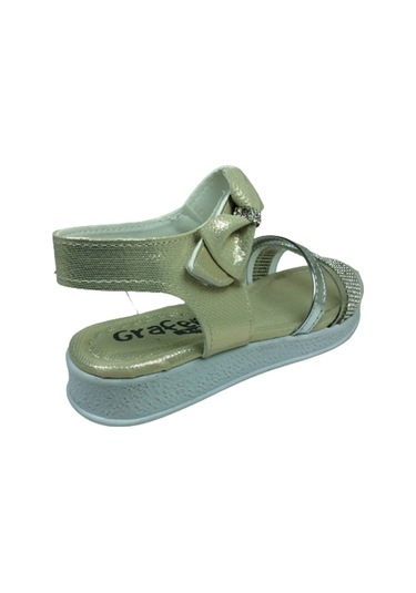 Ortopedikal Grafen Kız Çocuk Sandalet Taşlı Şeffaf Abiye Fantazi (538999321) Altın