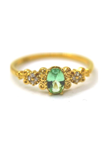 Carla Green Topaz Evlilik Teklifi Yüzüğü-Vintage Green Topaz Hedi
