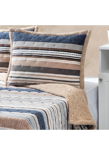 Merinos Allday Çift Kişilik Yatak Örtüsü Seti Bona Mavi