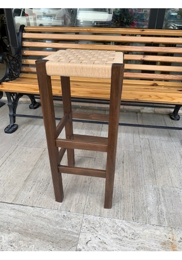 Ahşap Hasır Örgü 80 Cm. Bar Taburesi (455794254)